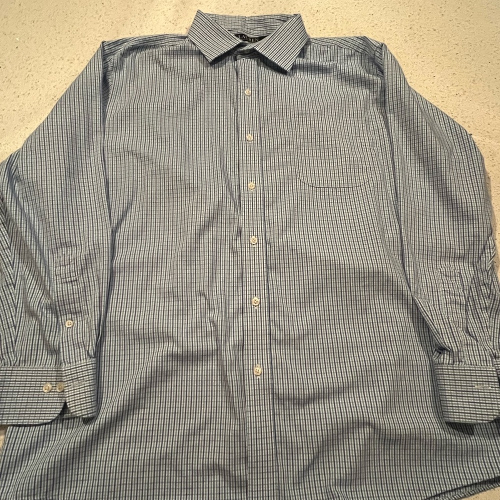 Ralph Lauren Blue Striped Button Down Shirt